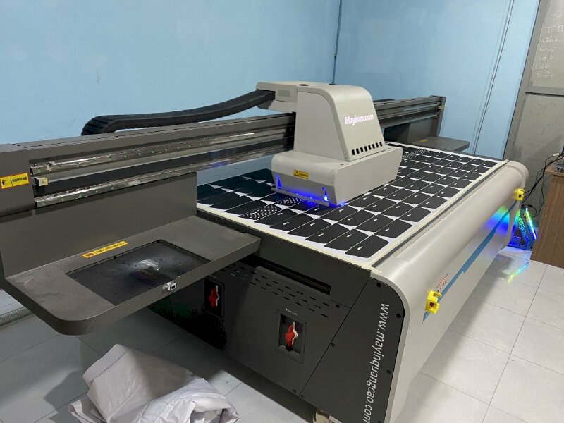 Máy in da giày, túi xách, simili, giày vải, dép da - Máy in UV phẳng da, simili