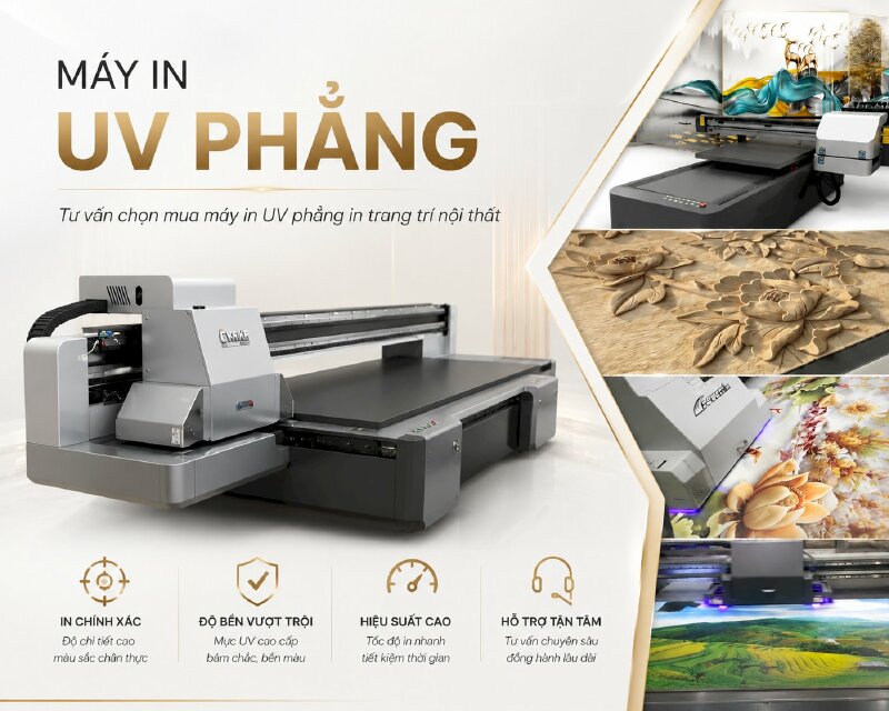 Tư vấn chọn mua máy in uv phẳng in trang trí nội thất