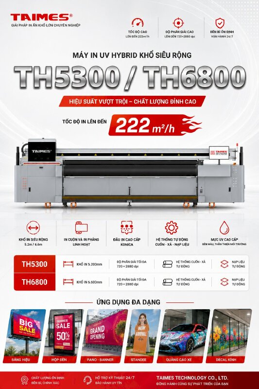 Máy in UV khổ 5m Taimes T530UV